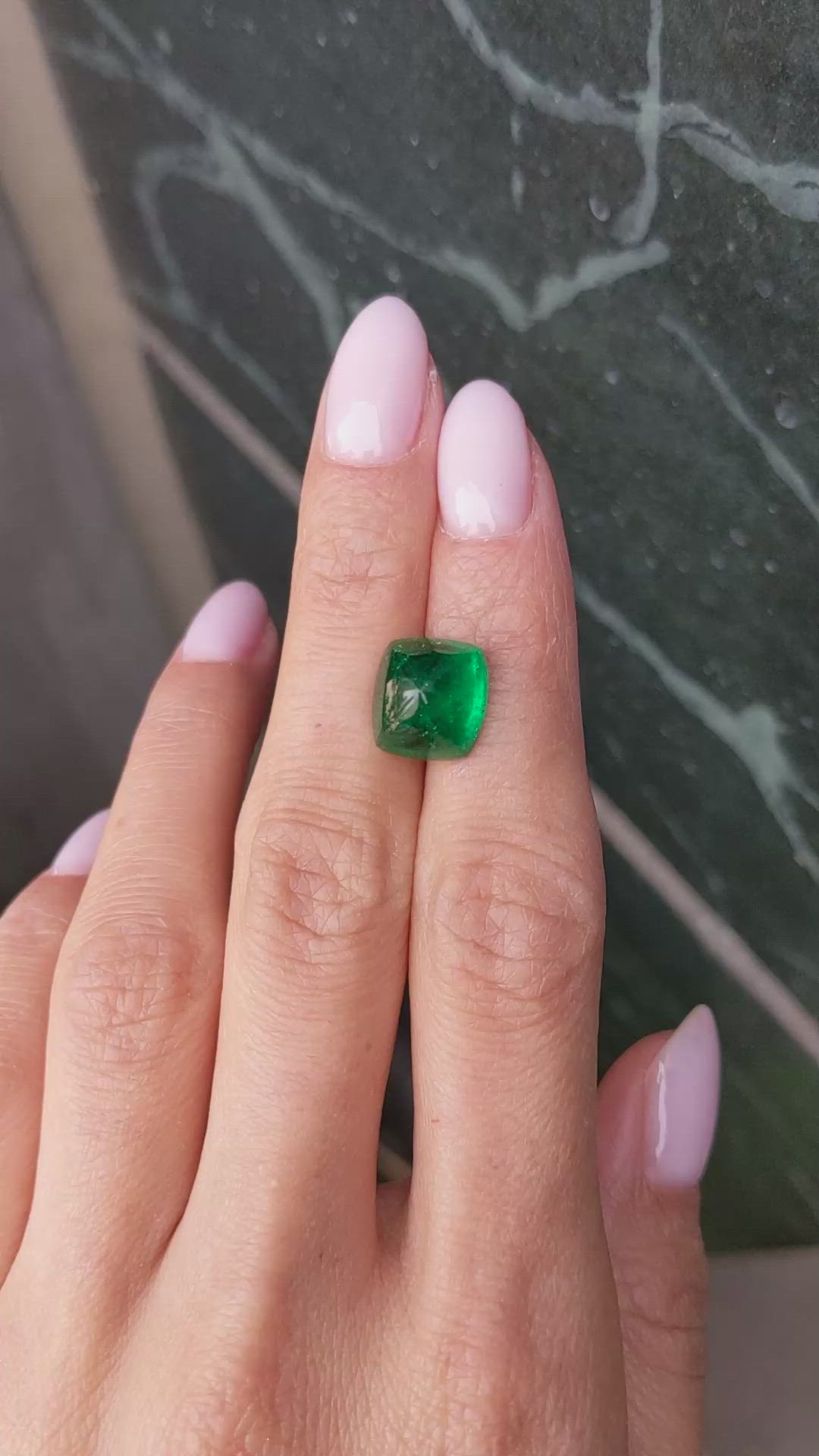6.19 Ct. Cabochon Emerald from Colombia Size Video