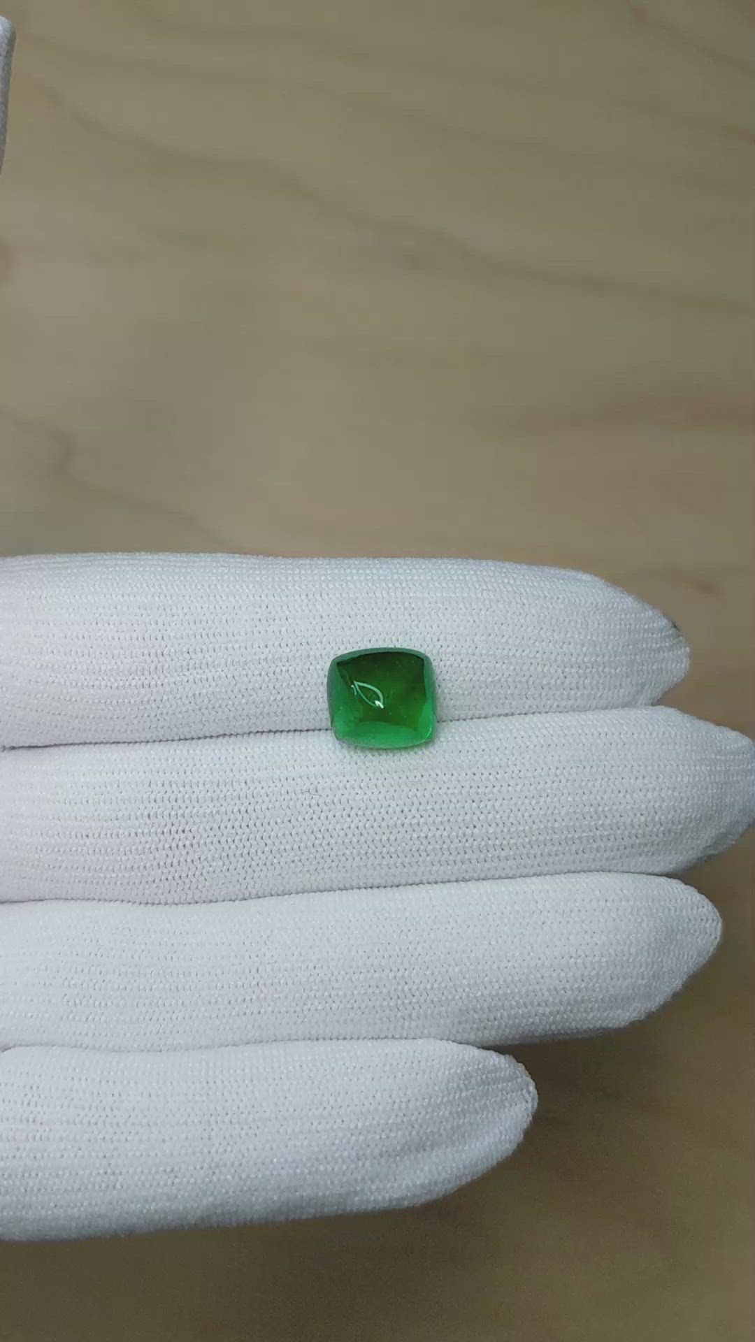 6.19 Ct. Cabochon Emerald from Colombia Size Video