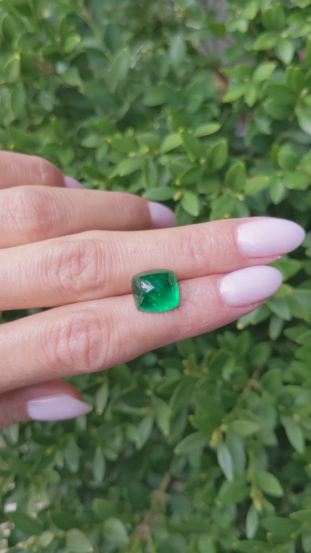 6.19 Ct. Cabochon Emerald from Colombia Size Video