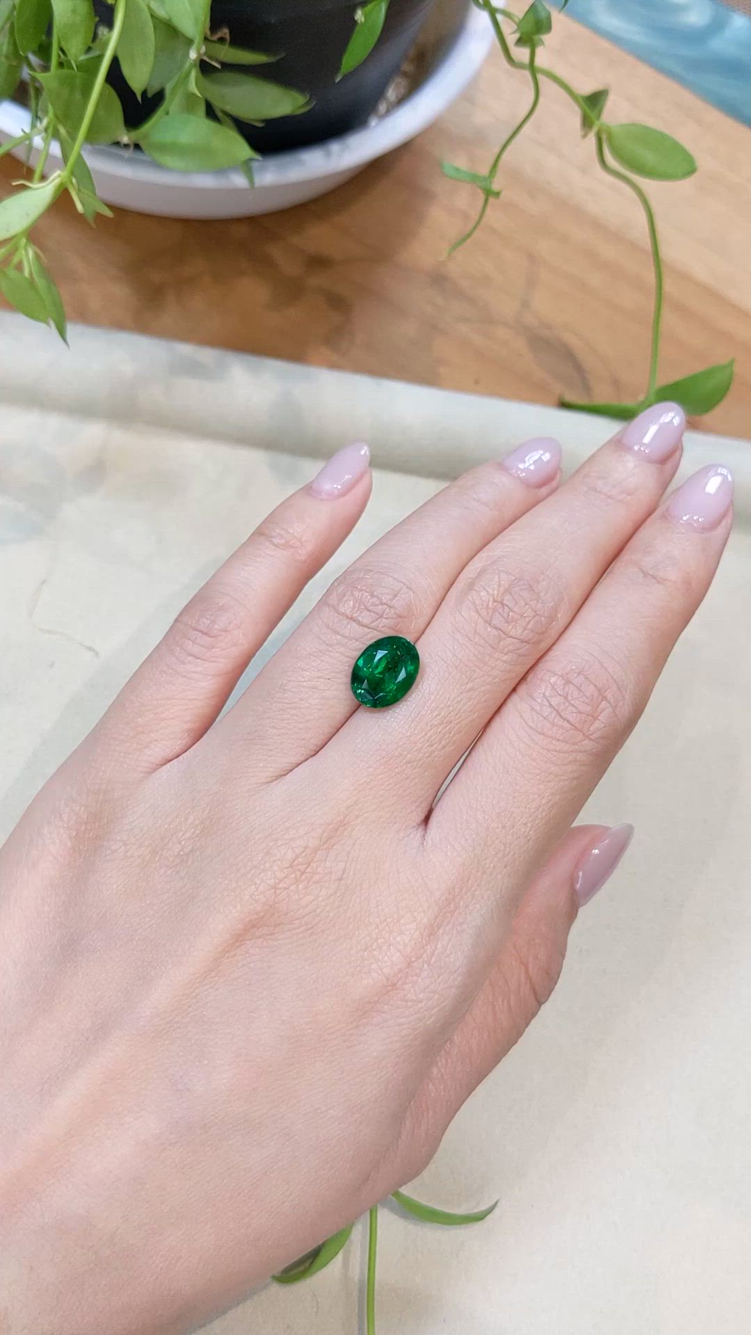 3.72 Ct. Emerald from Zambia Size Video