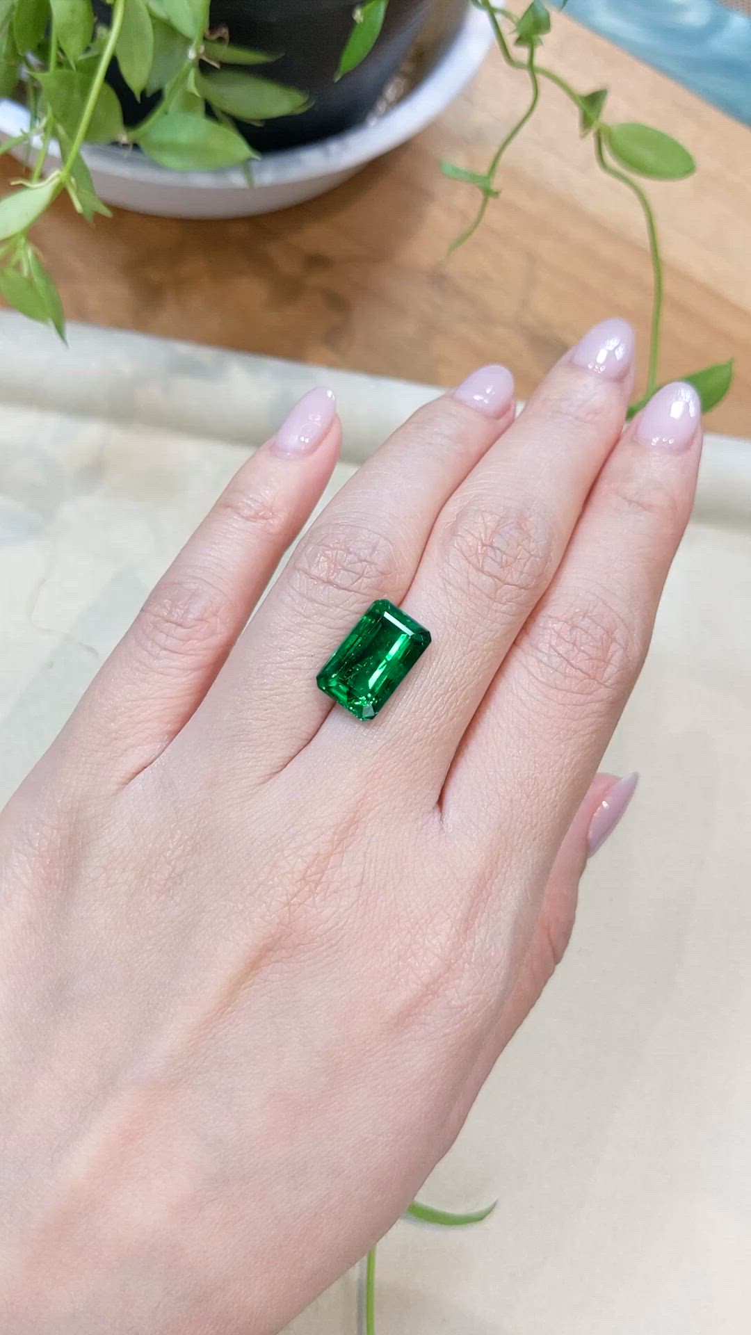 6.59 Ct. Emerald from Zambia Size Video