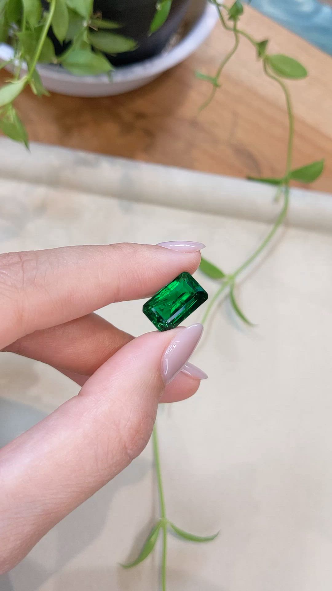 6.59 Ct. Emerald from Zambia Size Video
