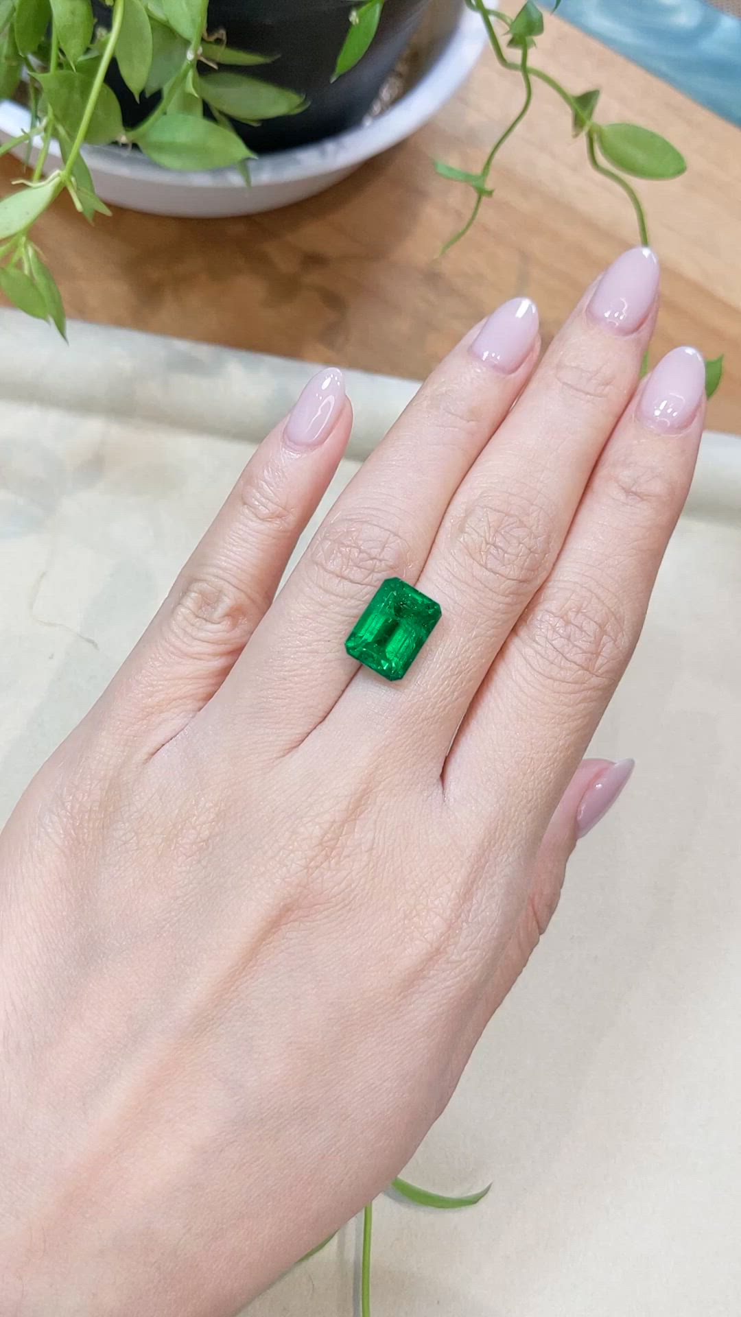 6.08 Ct. Emerald from Zambia Size Video