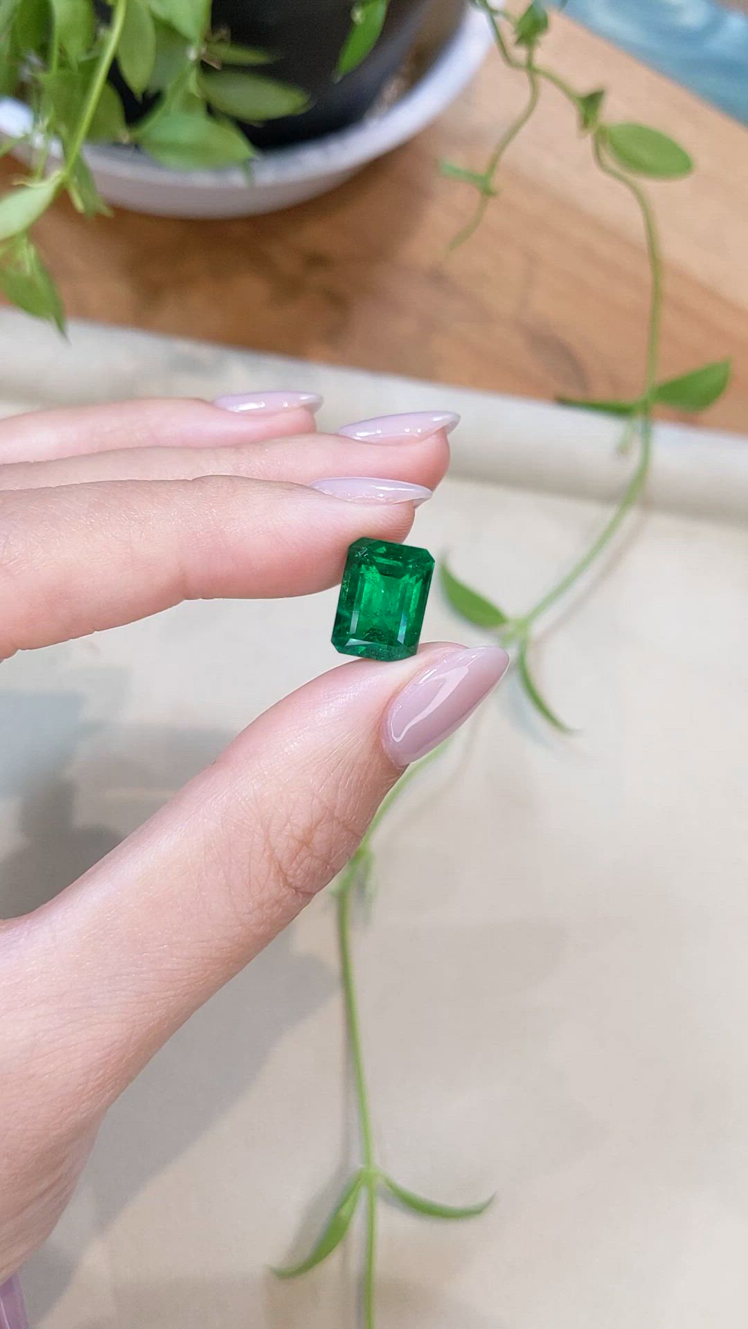 6.08 Ct. Emerald from Zambia Size Video