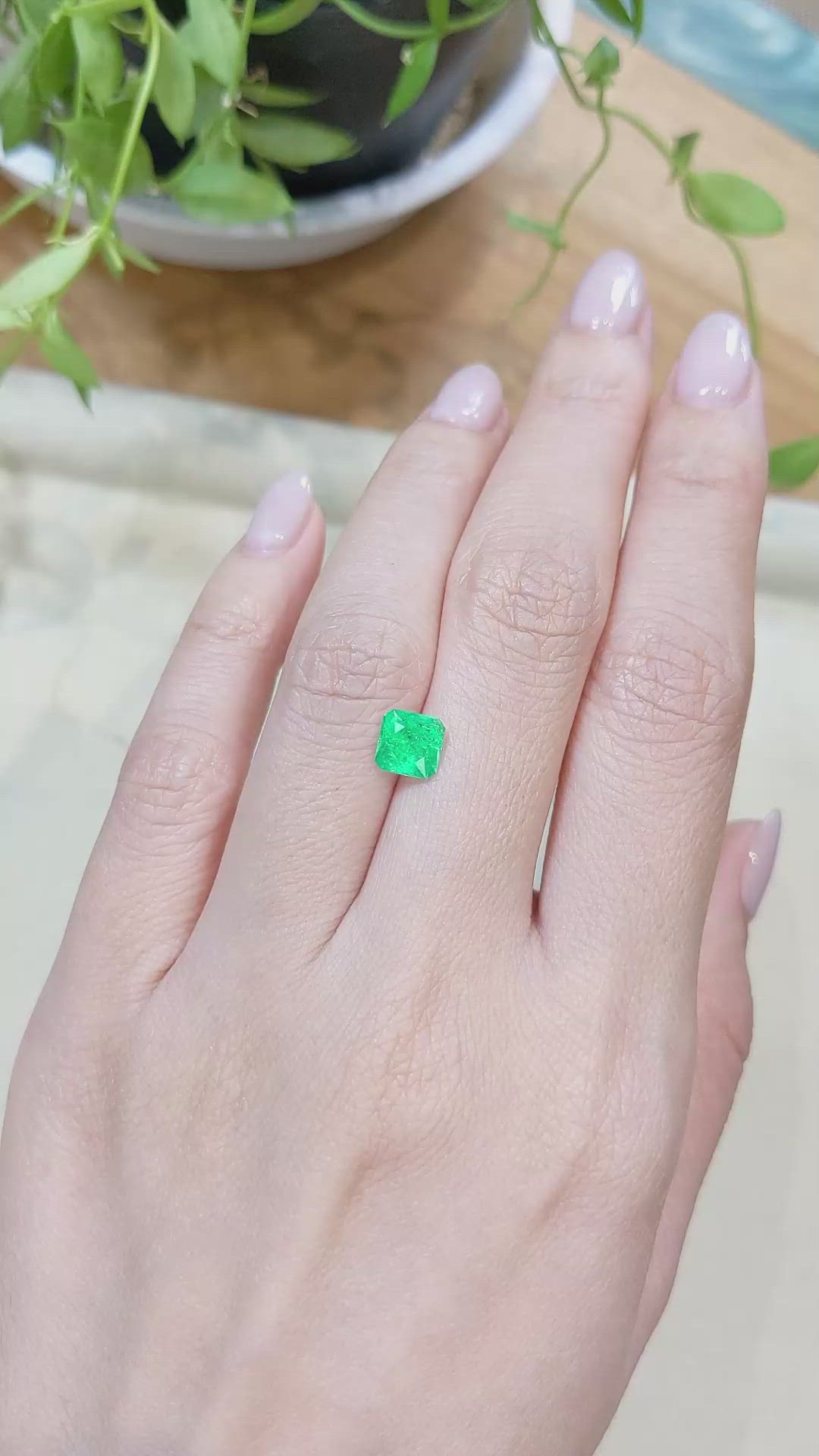 1.11 Ct. Emerald from Zambia Size Video