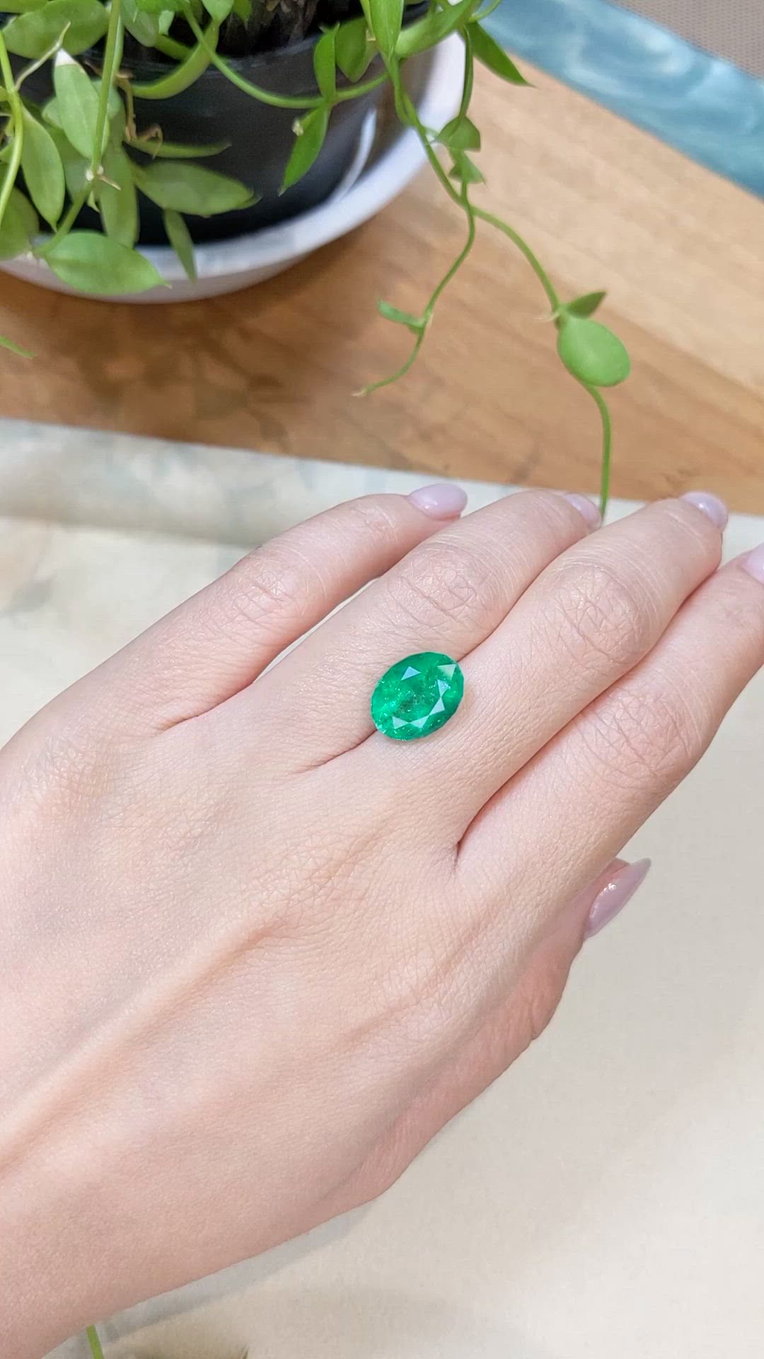 5.21 Ct. Emerald from Zambia Size Video