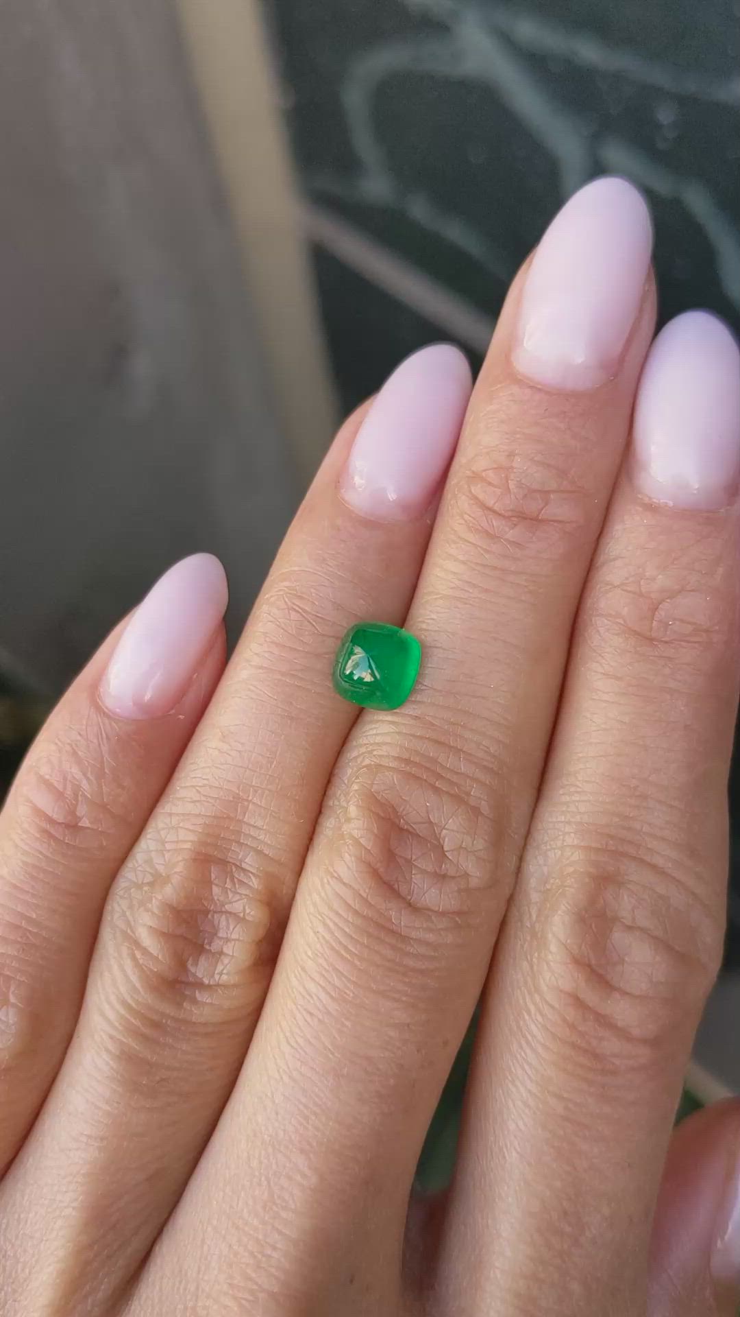 1.46 Ct. Cabochon Emerald from Colombia Size Video