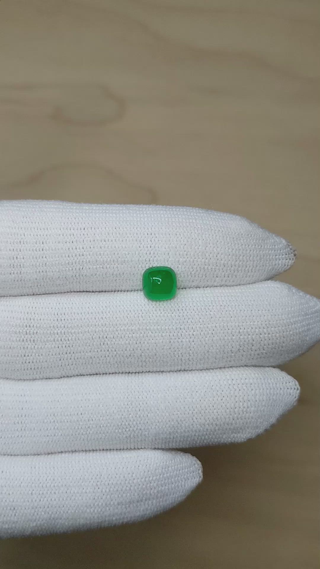1.46 Ct. Cabochon Emerald from Colombia Size Video