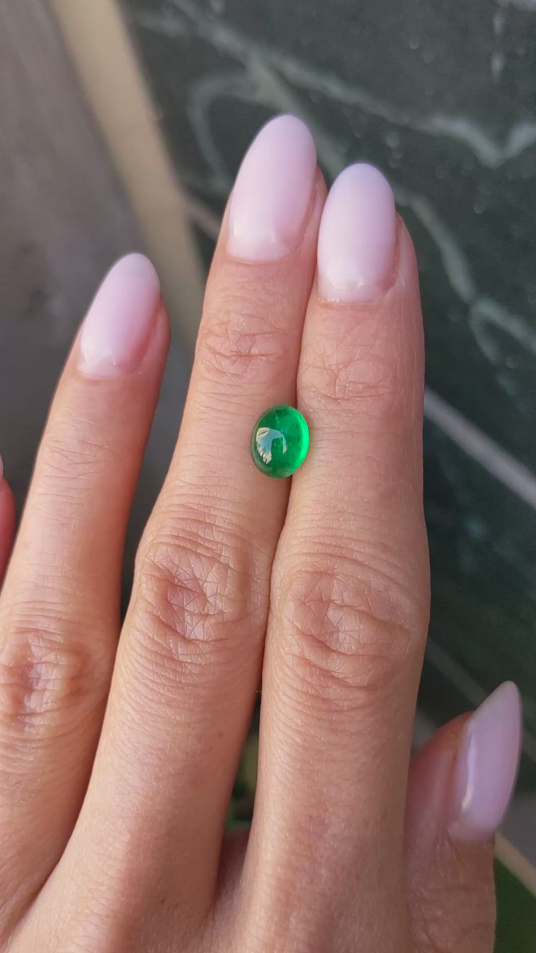 1.33 Ct. Cabochon Emerald from Colombia Size Video