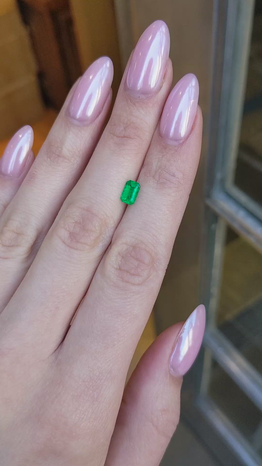 0.65 Ct. Emerald from Brazil Size Video