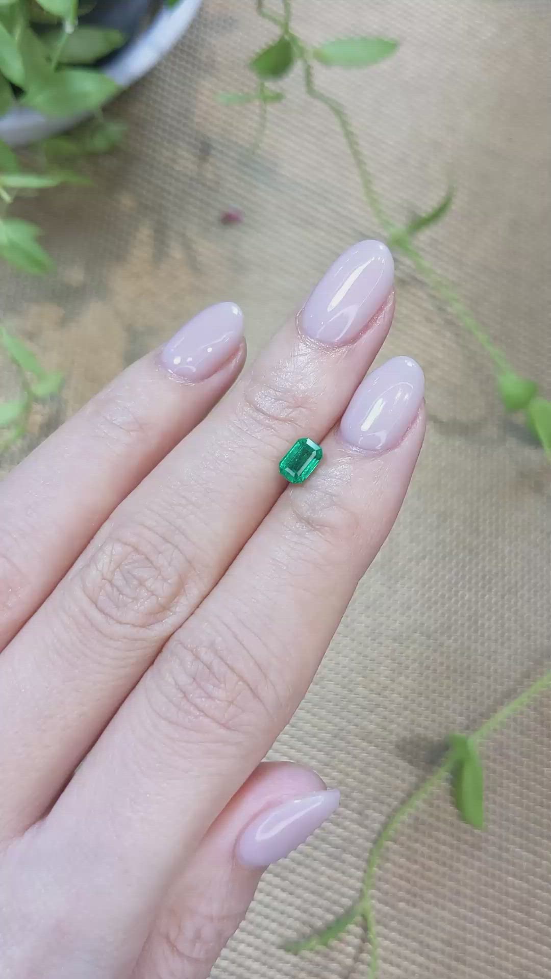 0.61 Ct. Emerald from Zambia Size Video