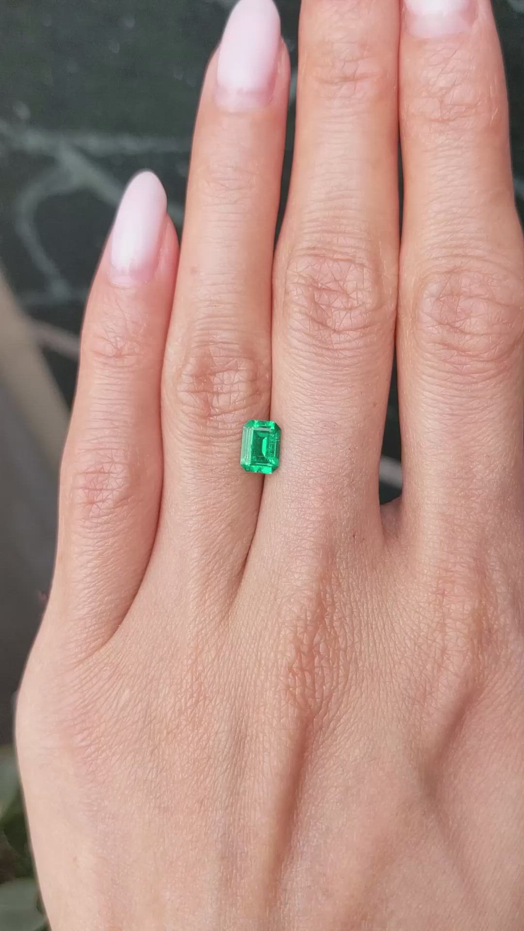 0.88 Ct. Emerald from Zambia Size Video
