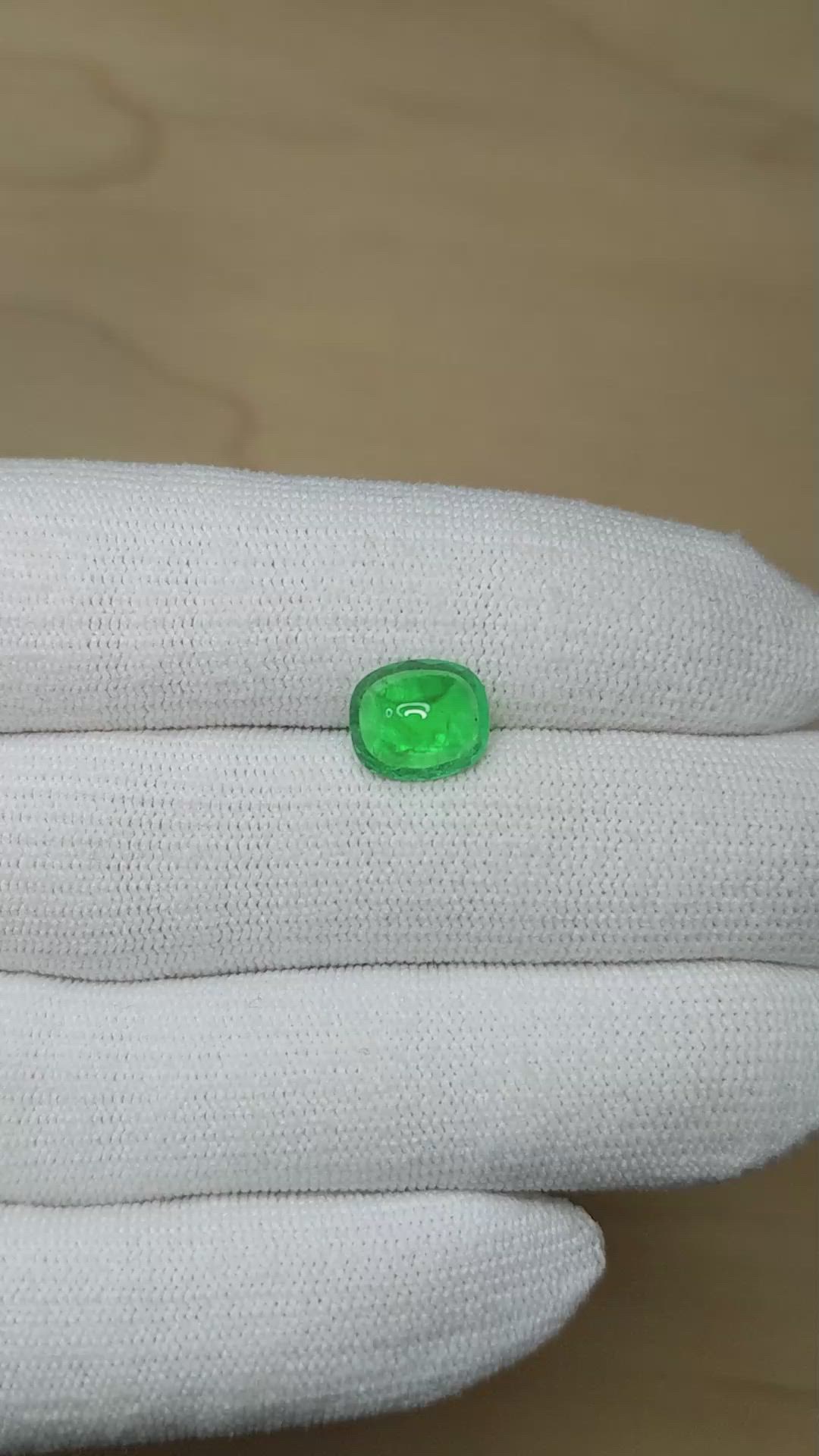 2.67 Ct. Cabochon Emerald from Brazil Size Video