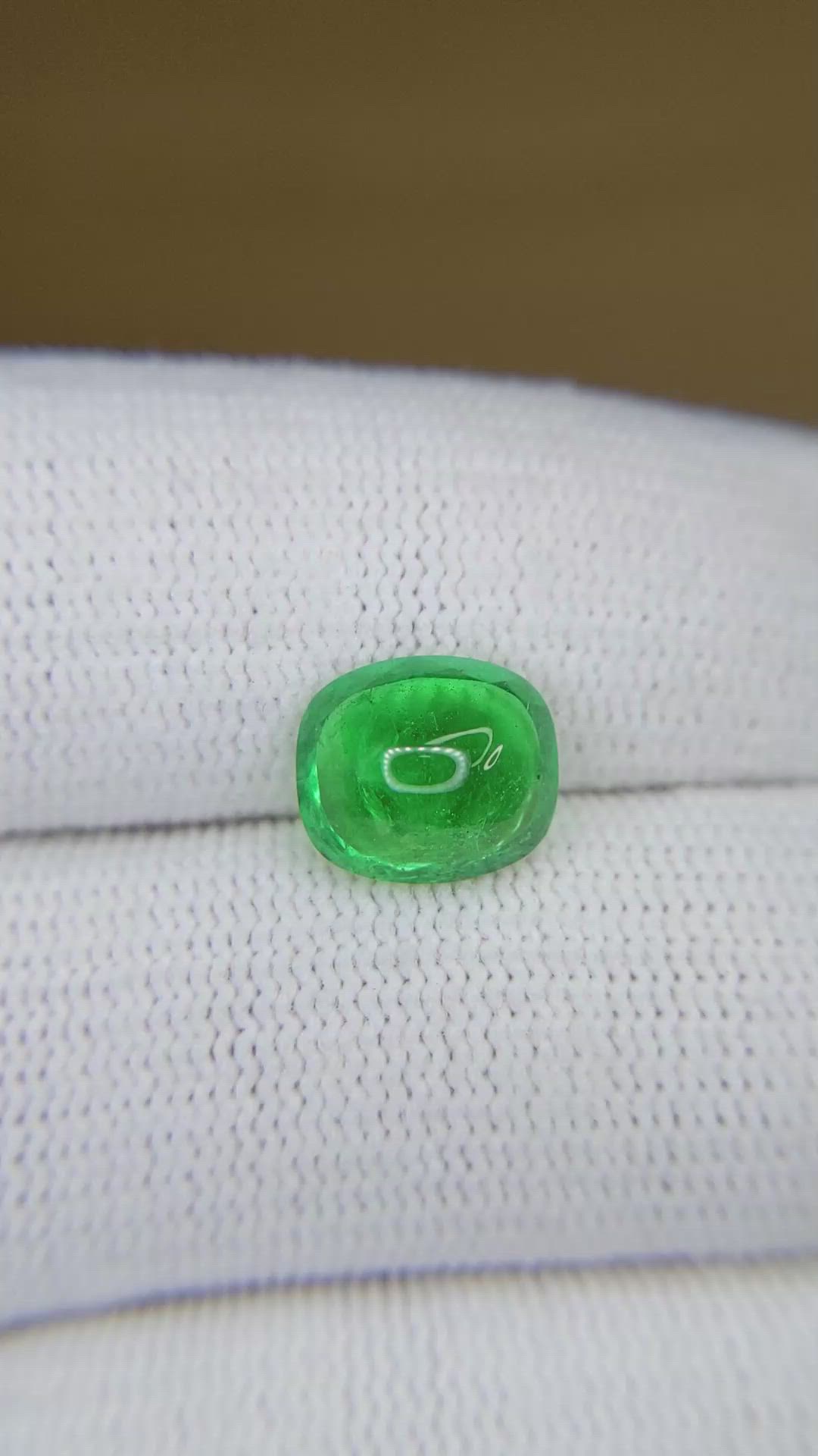 2.67 Ct. Cabochon Emerald from Brazil Size Video