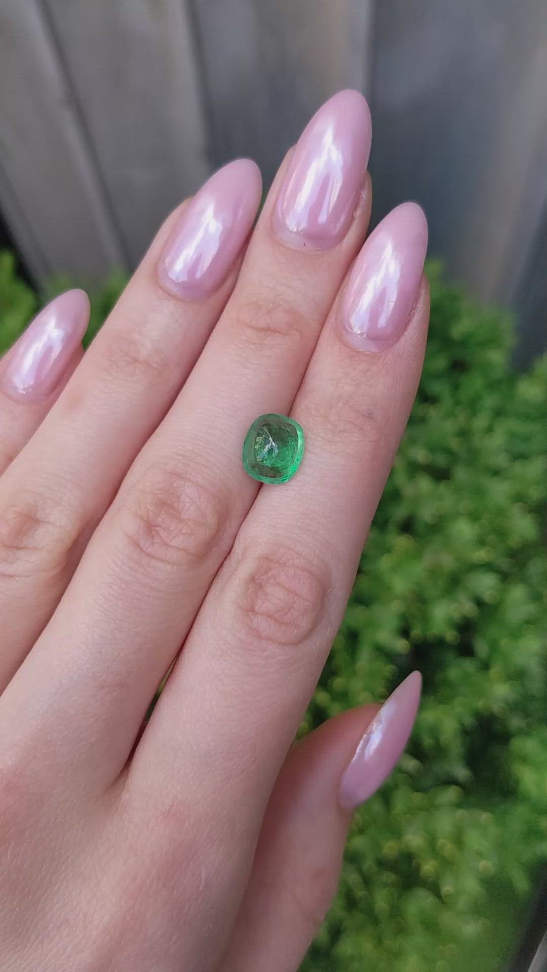2.67 Ct. Cabochon Emerald from Brazil Size Video