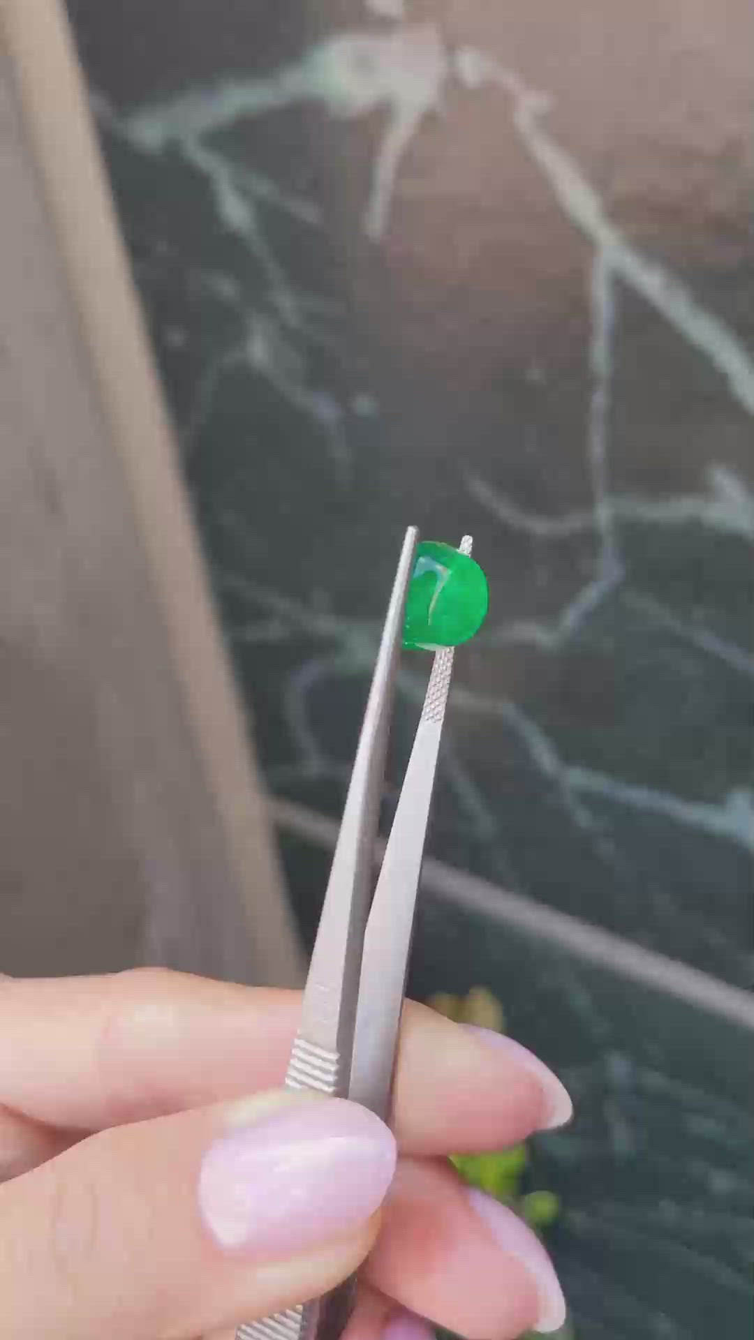 4.72 Ct. Cabochon Emerald from Colombia Size Video