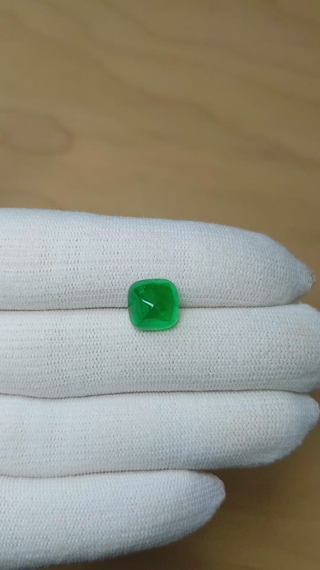 4.72 Ct. Cabochon Emerald from Colombia Size Video