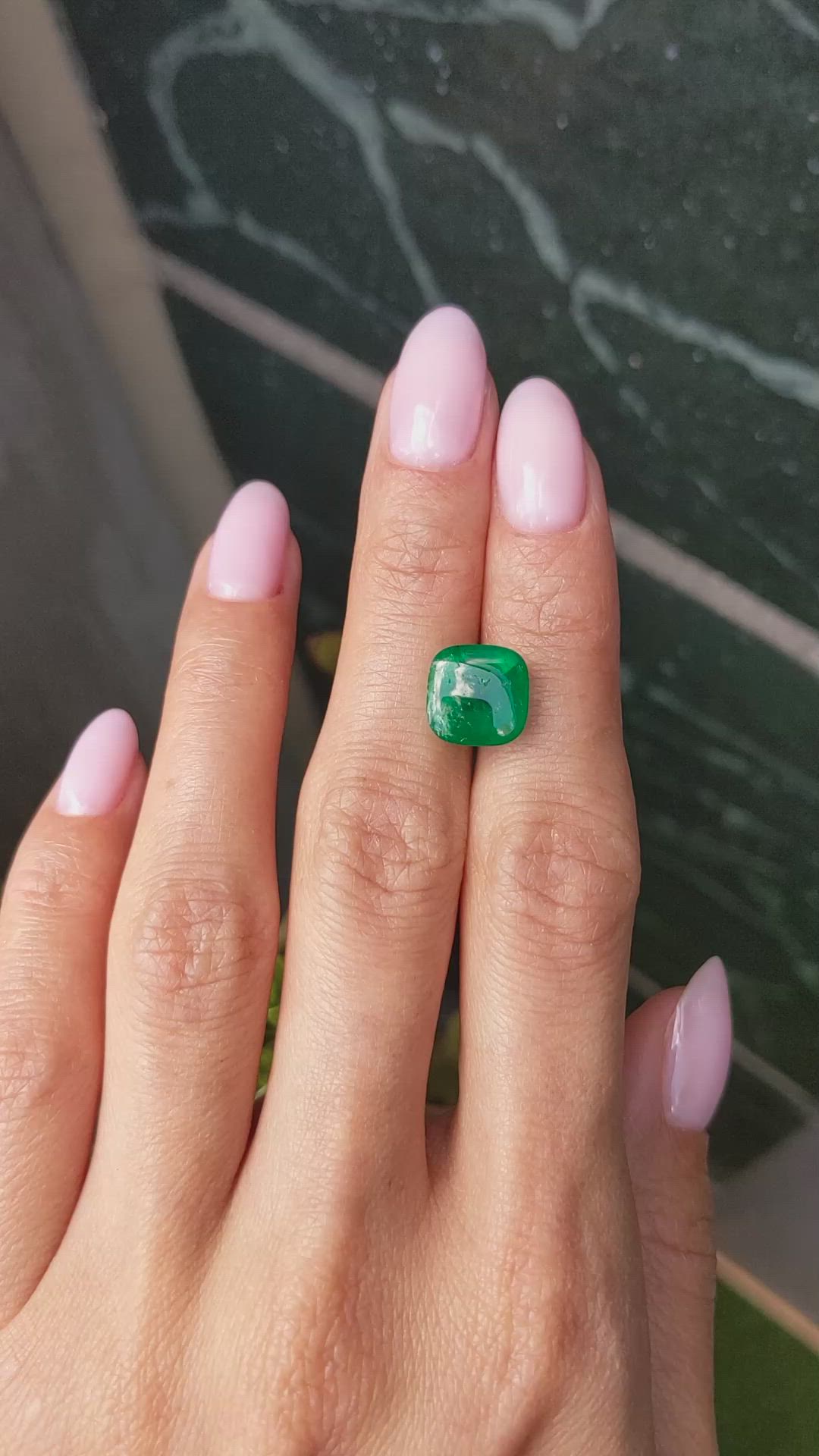 4.72 Ct. Cabochon Emerald from Colombia Size Video