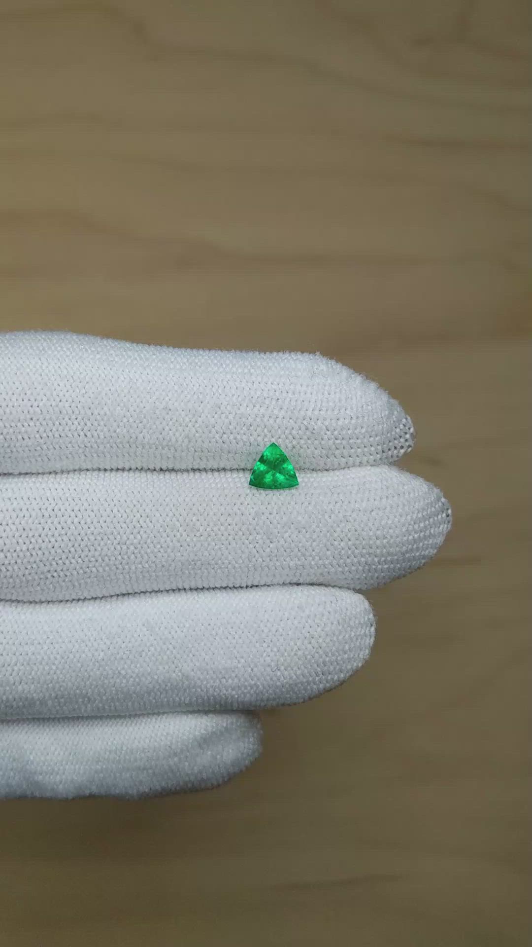0.61 Ct. Emerald from Colombia Size Video