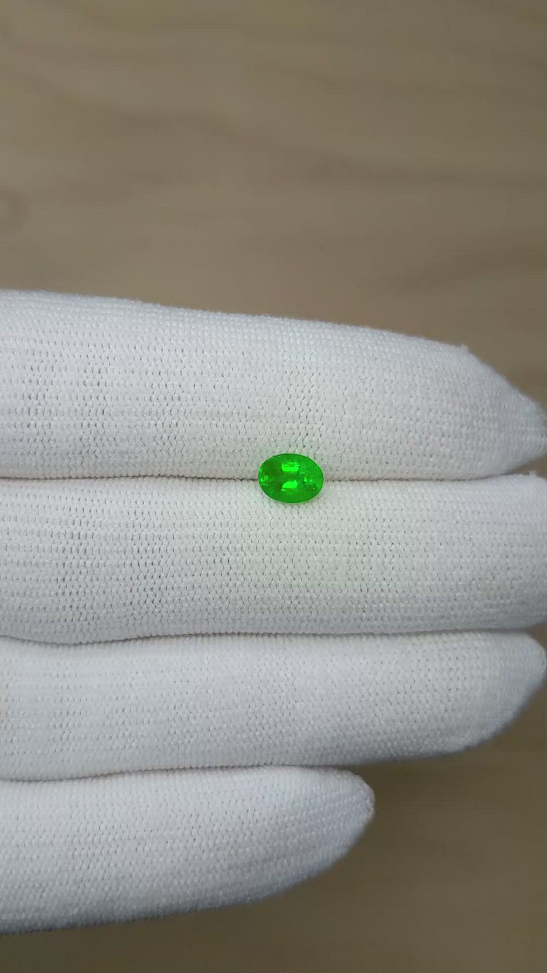 0.85 Ct. Emerald from Zambia Size Video
