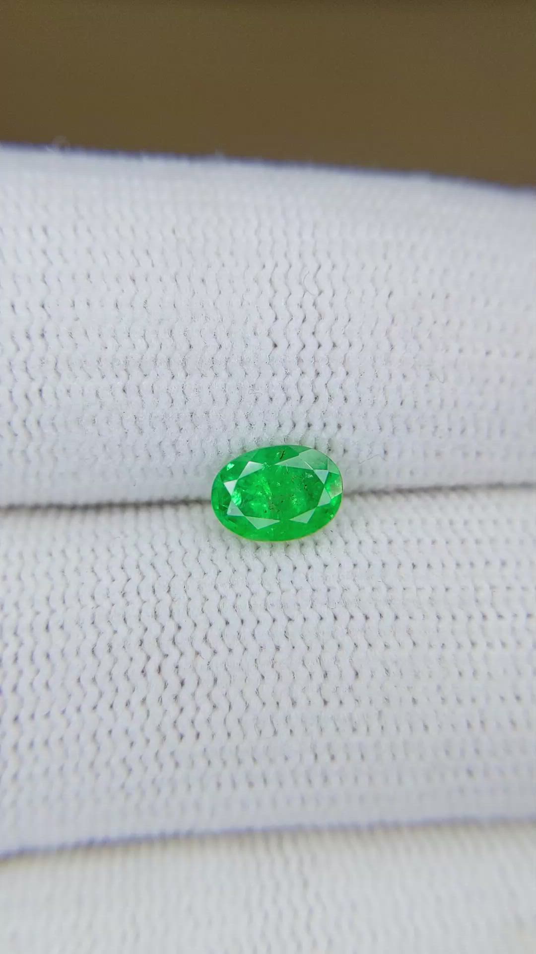 0.68 Ct. Emerald from Zambia Size Video