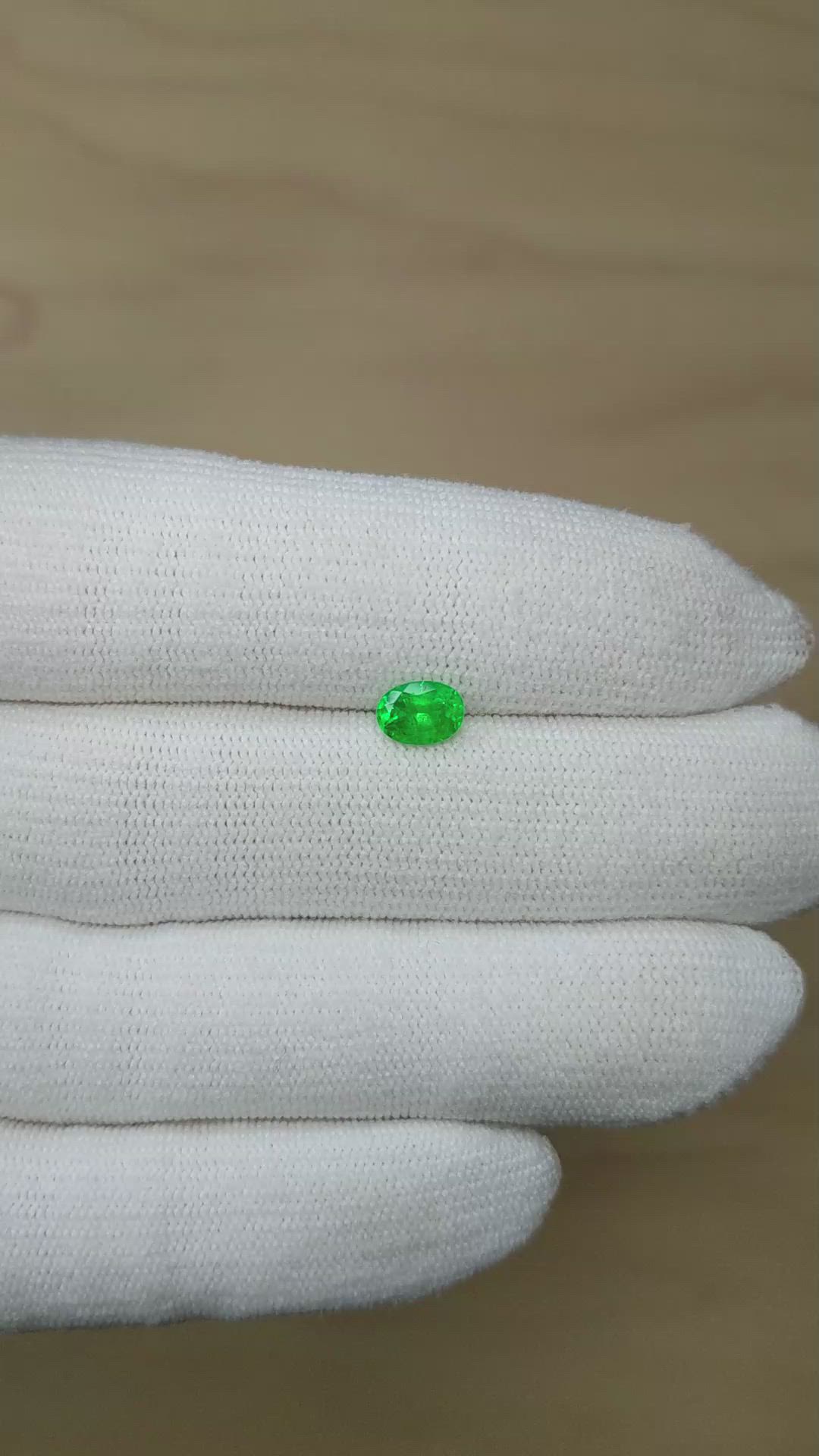 0.68 Ct. Emerald from Zambia Size Video