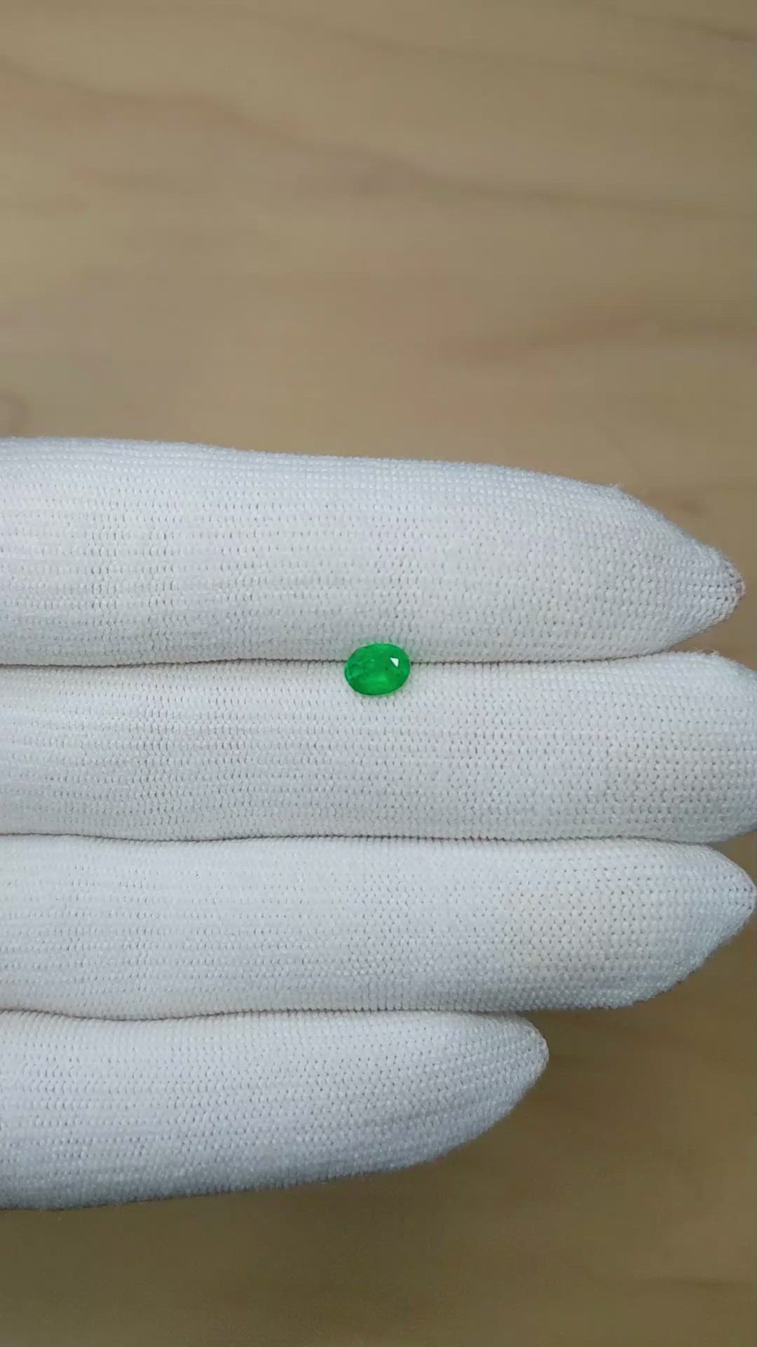 0.52 Ct. Emerald from Zambia Size Video