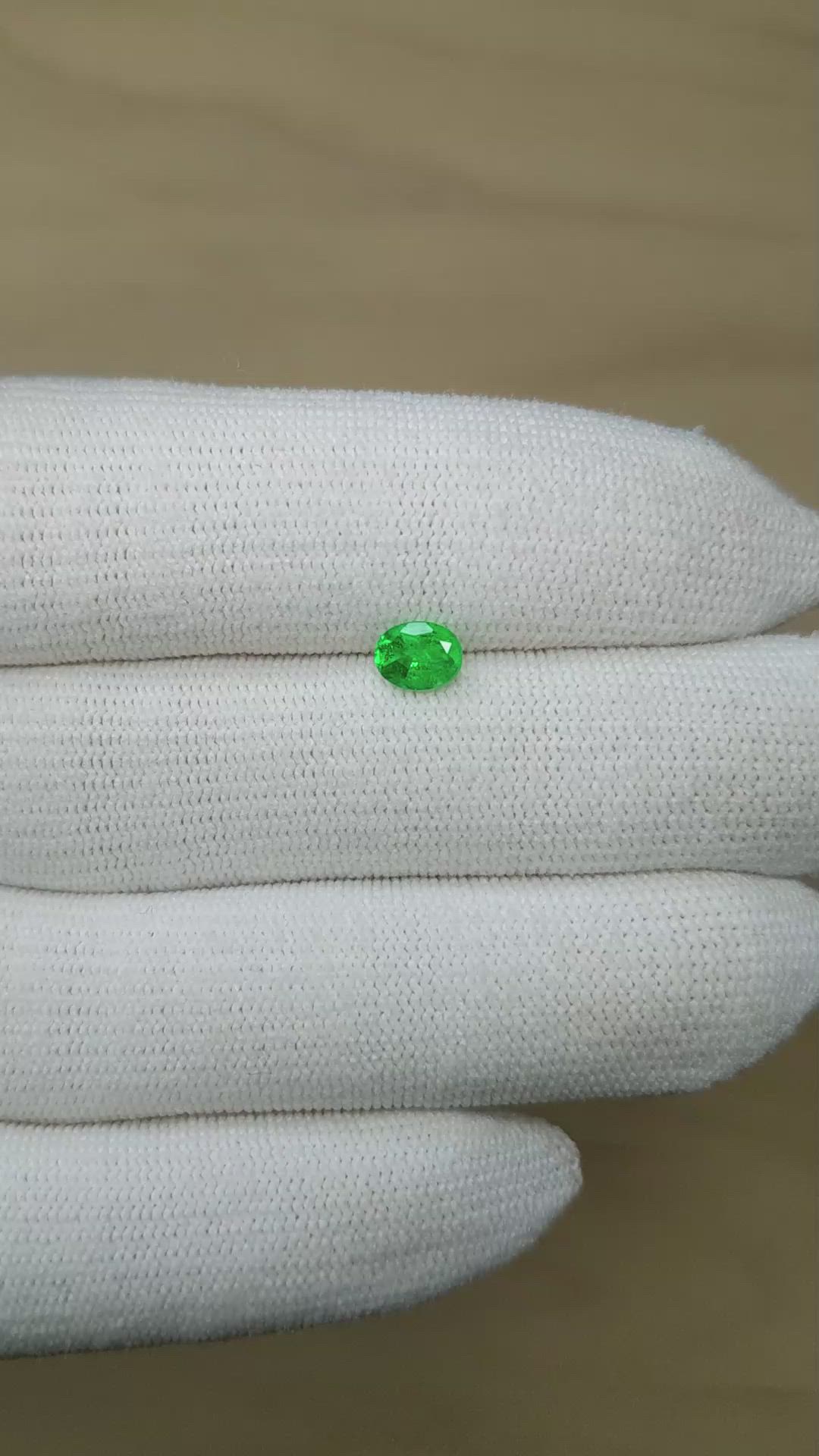 0.59 Ct. Emerald from Zambia Size Video
