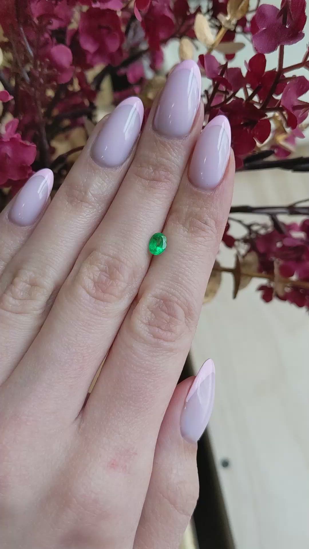 0.59 Ct. Emerald from Zambia Size Video