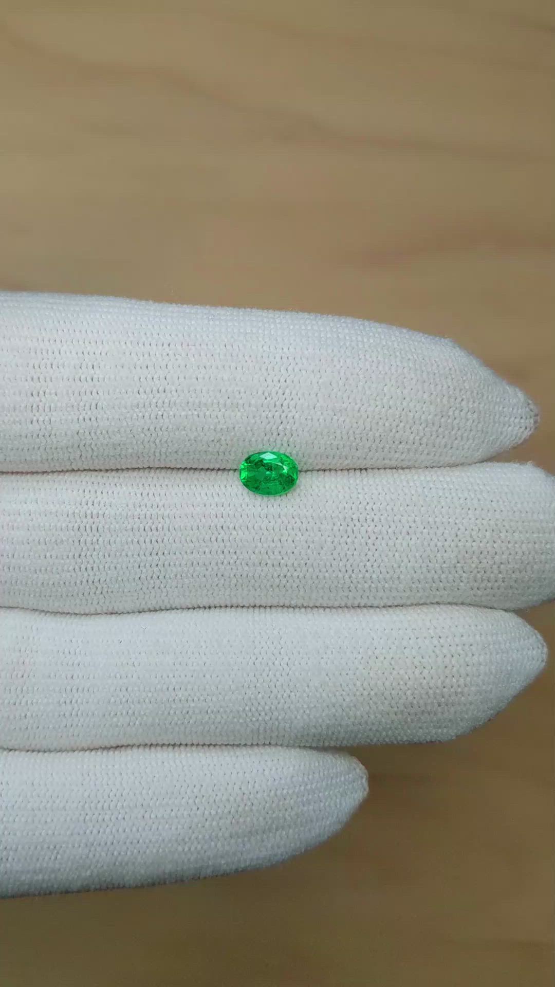 0.76 Ct. Emerald from Zambia Size Video