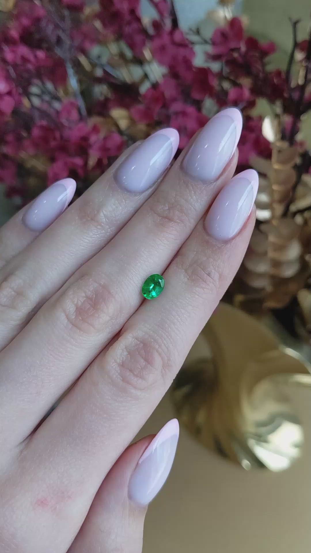 0.76 Ct. Emerald from Zambia Size Video