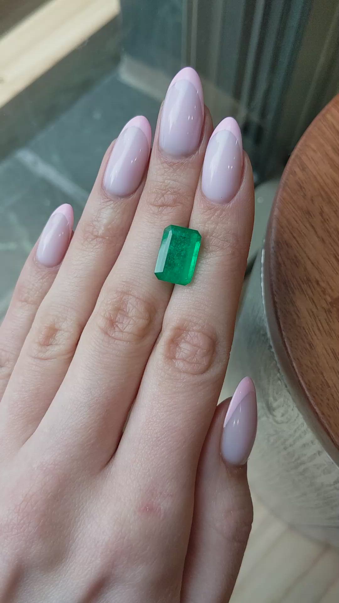 5.58 Ct. Emerald from Colombia Size Video
