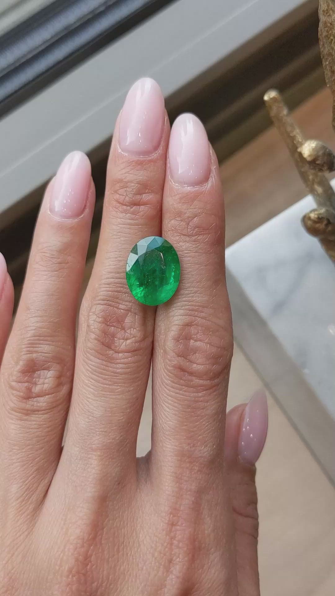 6.85 Ct. Emerald from Zambia Size Video