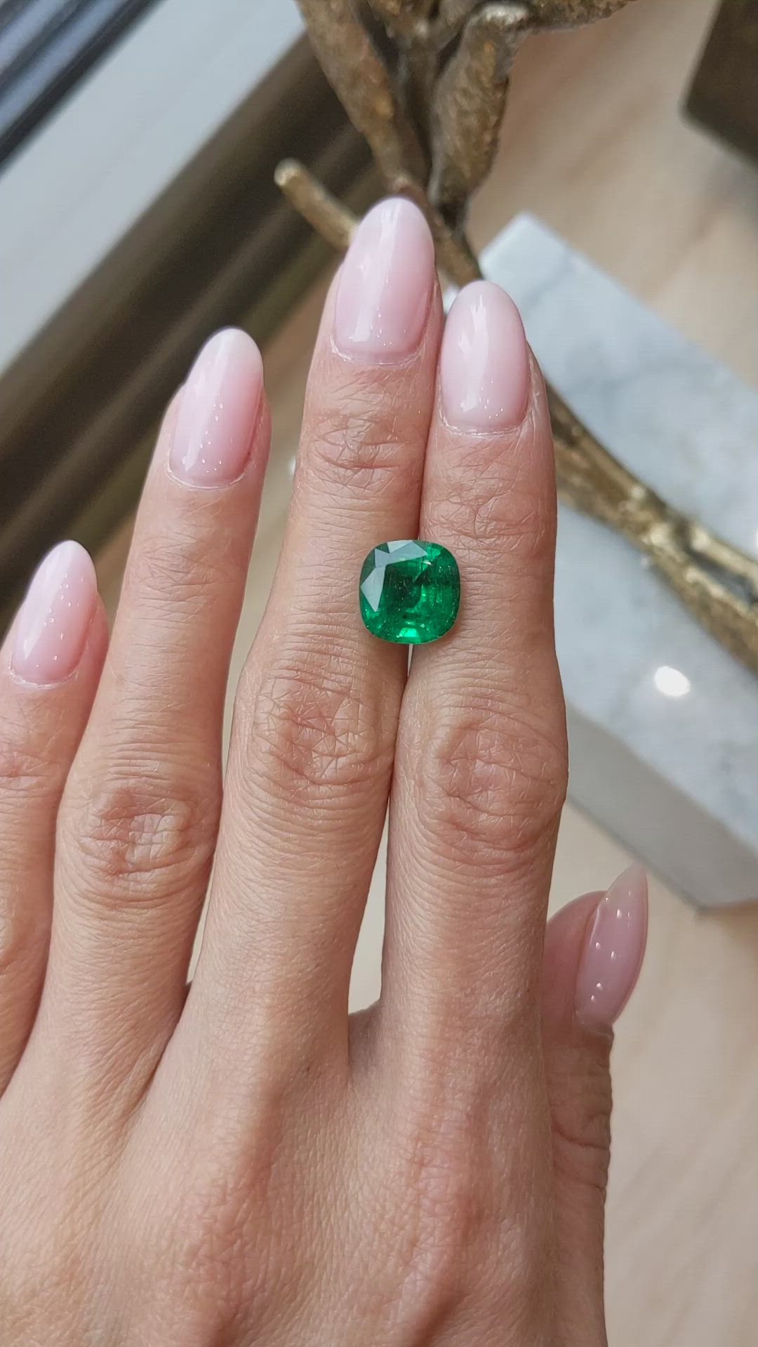 4.30 Ct. Emerald from Zambia Size Video