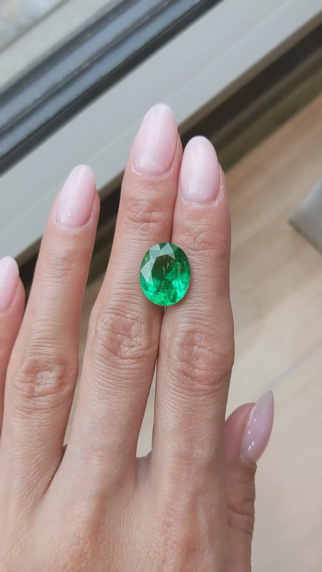 6.68 Ct. Emerald from Zambia Size Video