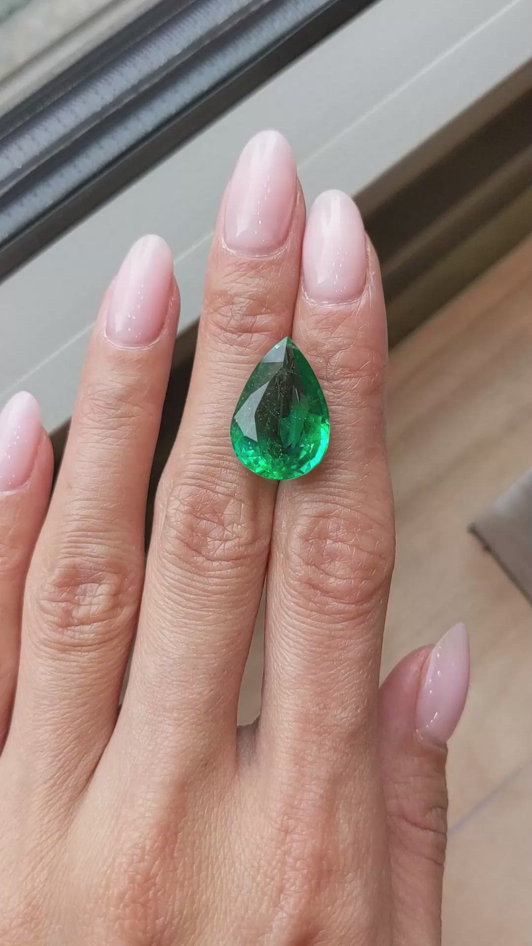 12.44 Ct. Emerald from Zambia Size Video