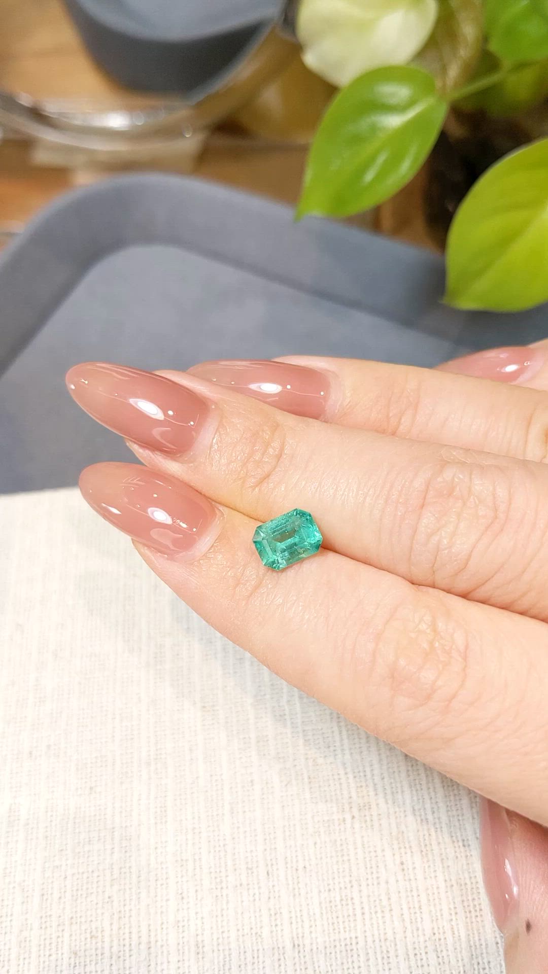 1.29 Ct. Emerald from Brazil Size Video