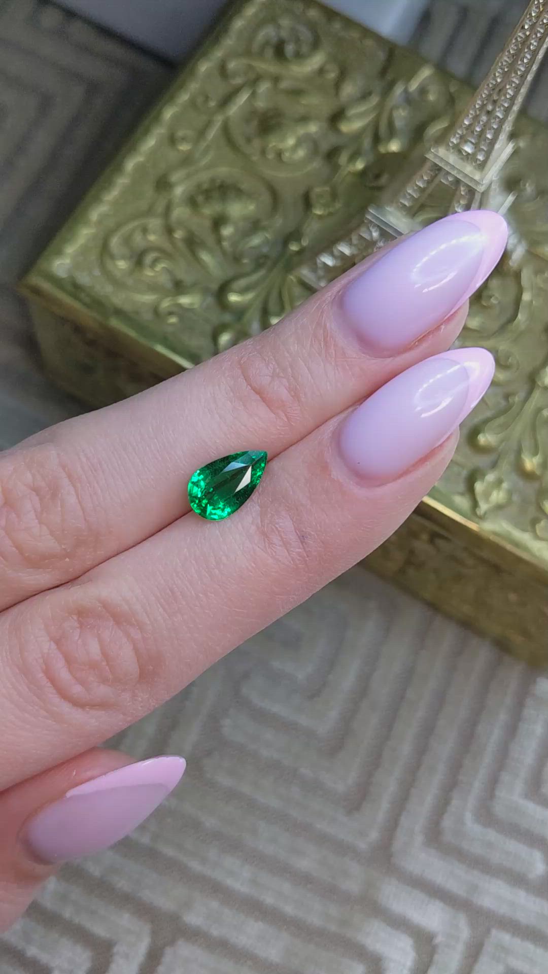 1.34 Ct. Emerald from Zambia Size Video