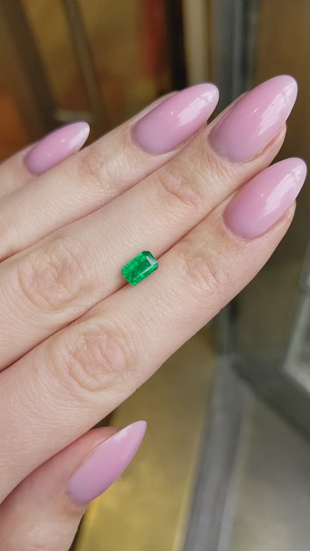 0.84 Ct. Emerald from Zambia Size Video