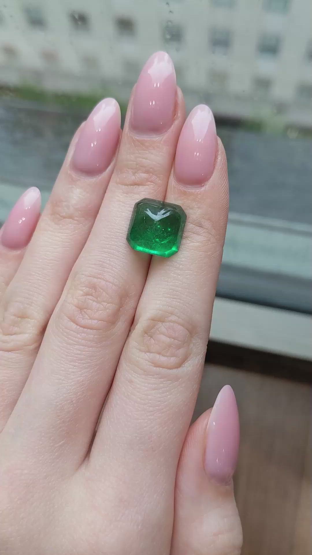 9.88 Ct. Cabochon Emerald from Zambia Size Video