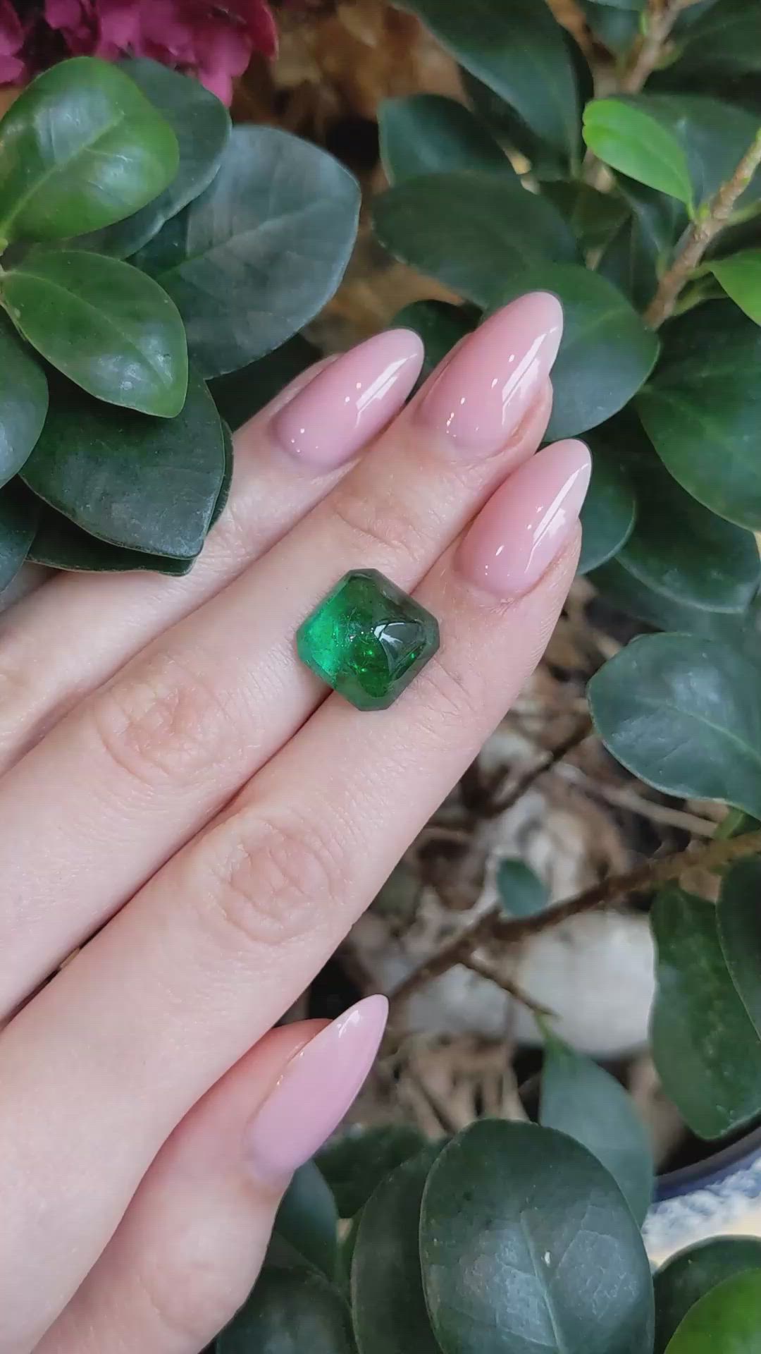 9.88 Ct. Cabochon Emerald from Zambia Size Video