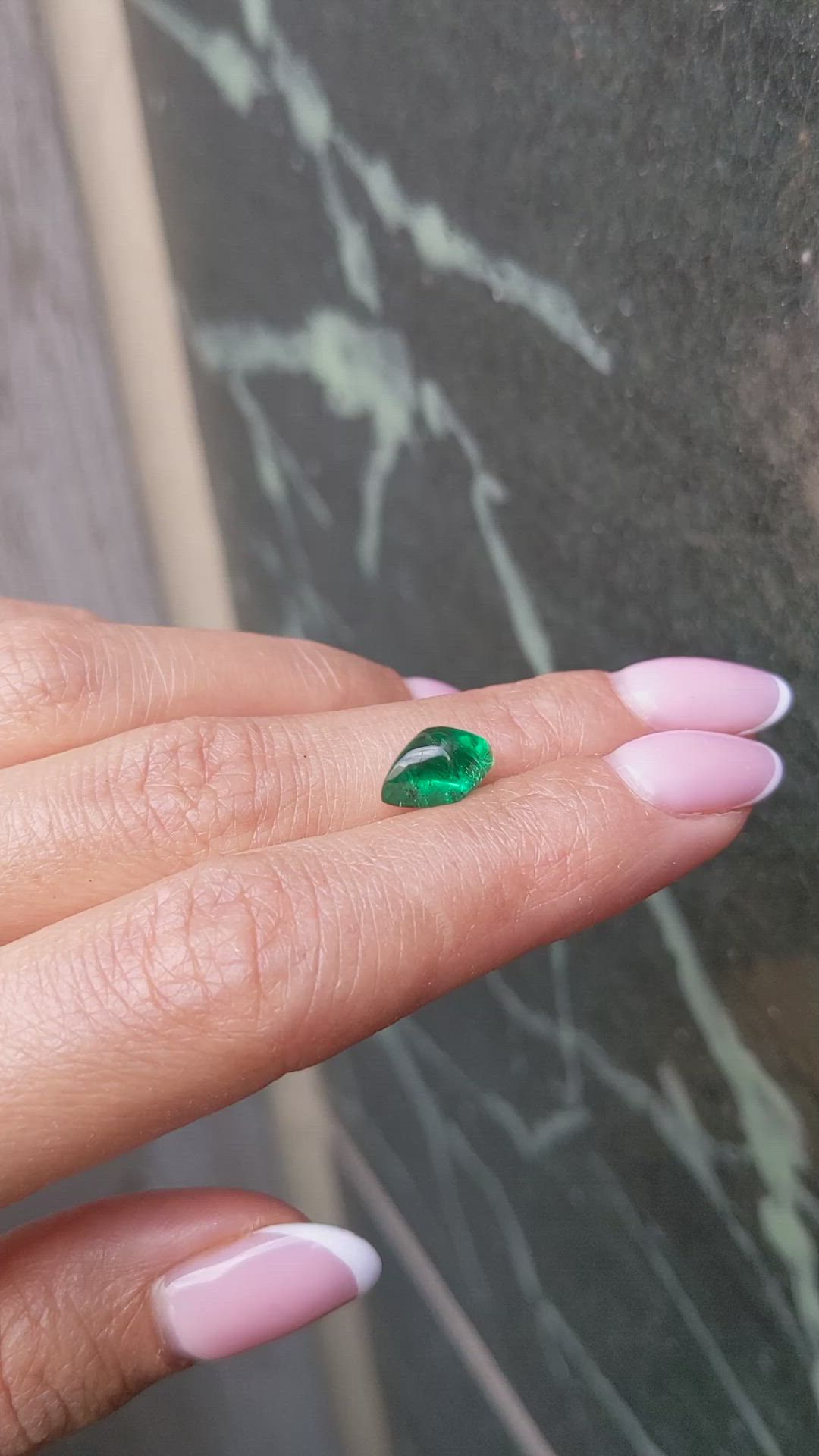 2.44 Ct. Cabochon Emerald from Colombia Size Video