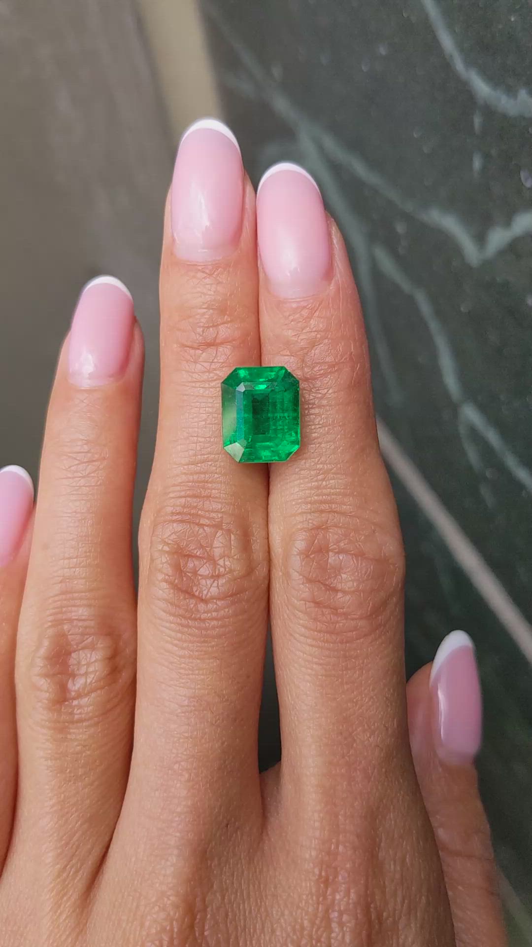 7.02 Ct. Emerald from Zambia Size Video