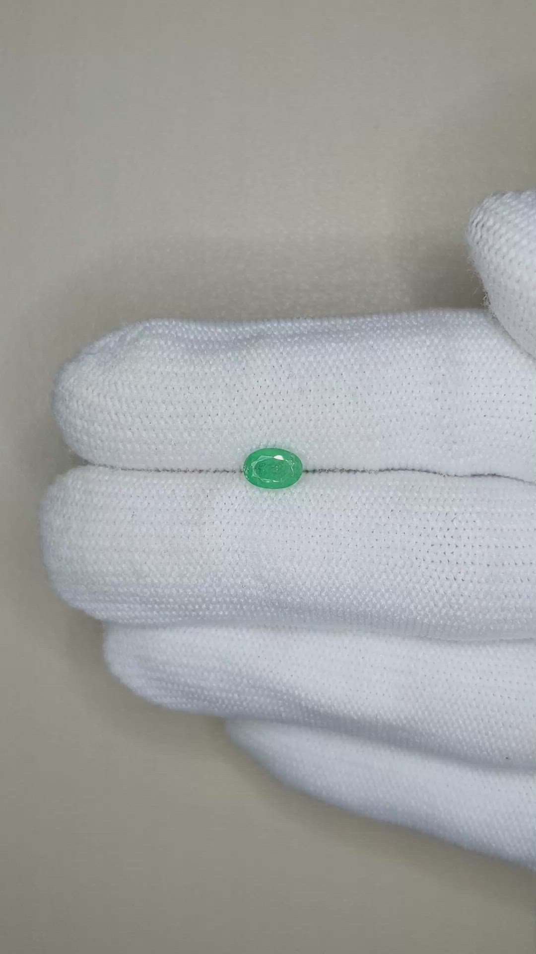 0.55 Ct. Emerald from Zambia Size Video