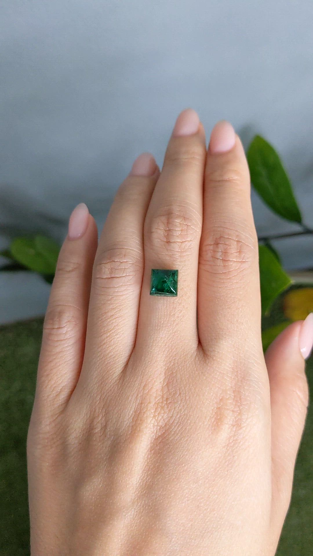2.92 Ct. Cabochon Emerald from Zambia Size Video