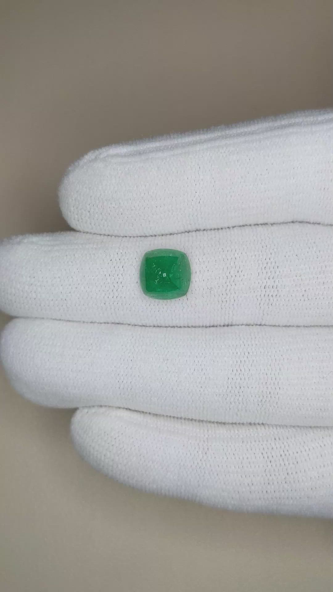 2.97 Ct. Cabochon Emerald from Zambia Size Video