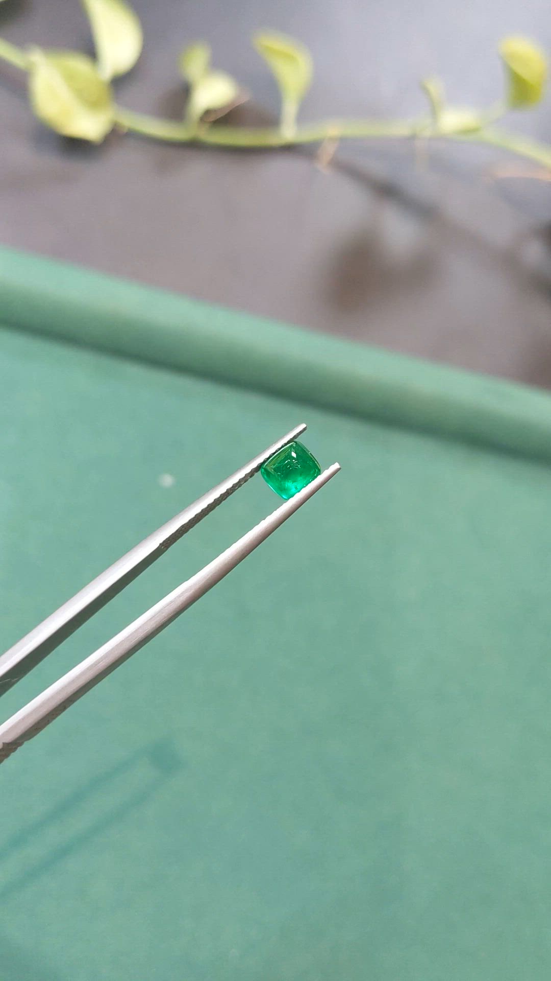 0.86 Ct. Cabochon Emerald from Colombia - Muzo Size Video
