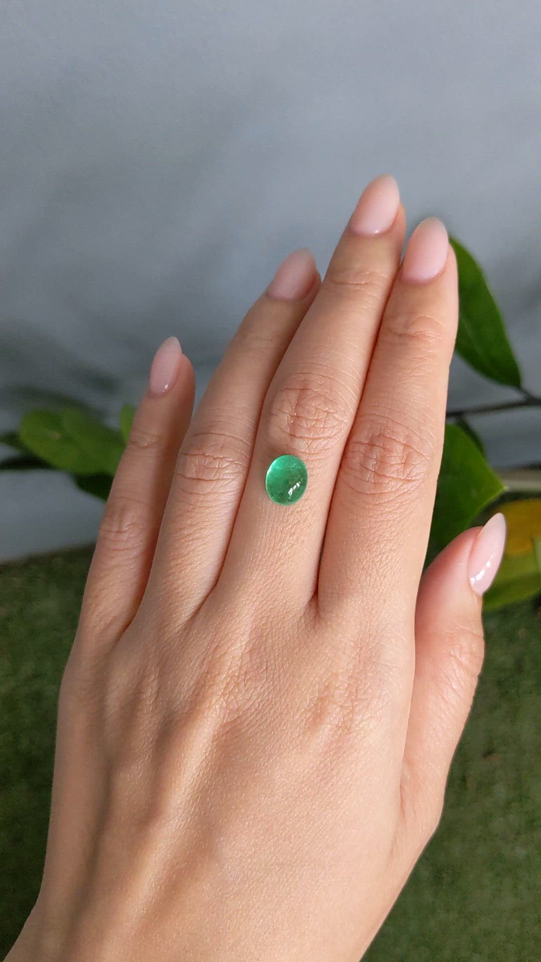 2.73 Ct. Cabochon Emerald from Russia Size Video