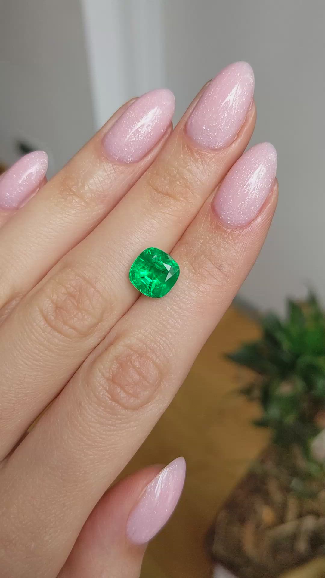3.68 Ct. Emerald from Zambia Size Video
