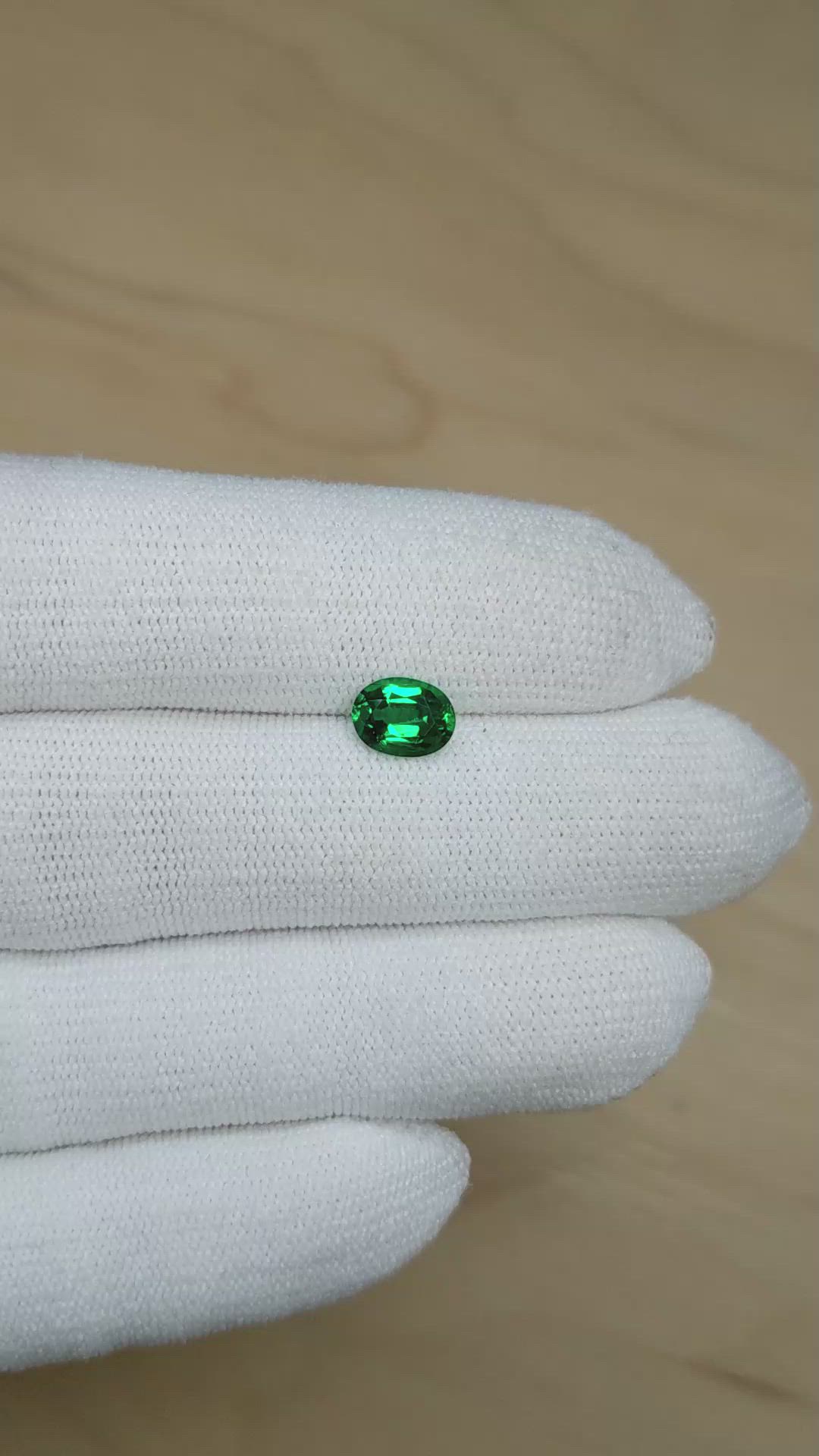 1.03 Ct. Emerald from Zambia Size Video